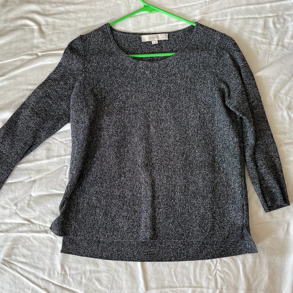 Dark speckled gray shirt from Loft
